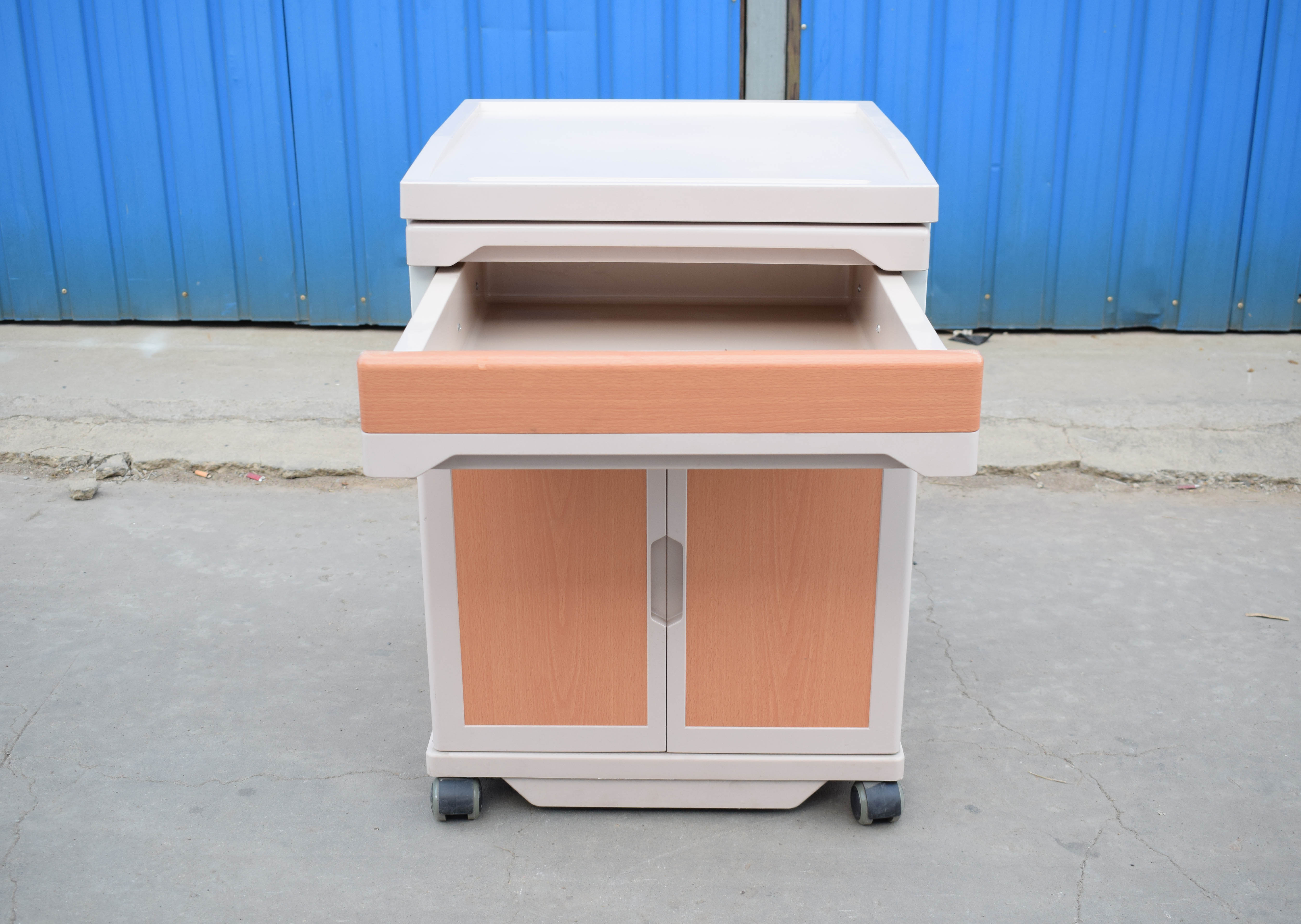 vintage hospital bedside table